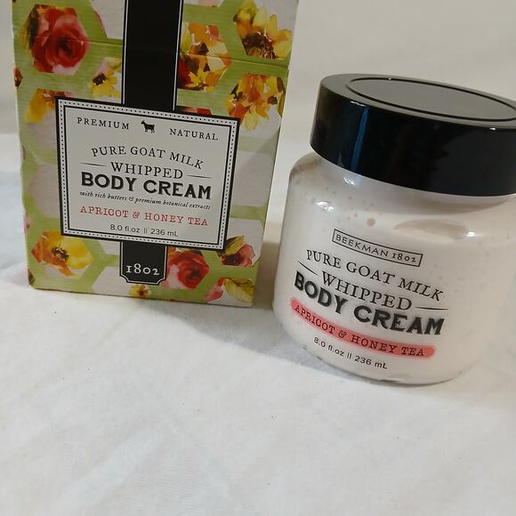 Beekman 1802 APRICOT & HONEY TEA 8 oz whipped body cream pure goat milk NIB - Picture 2 of 6